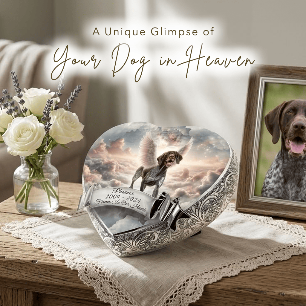Eternal Elegance Dog Urns German Shorthaired Pointer Urn - Dog Urn - Rainbow Crossing Urn for Dog Ashes