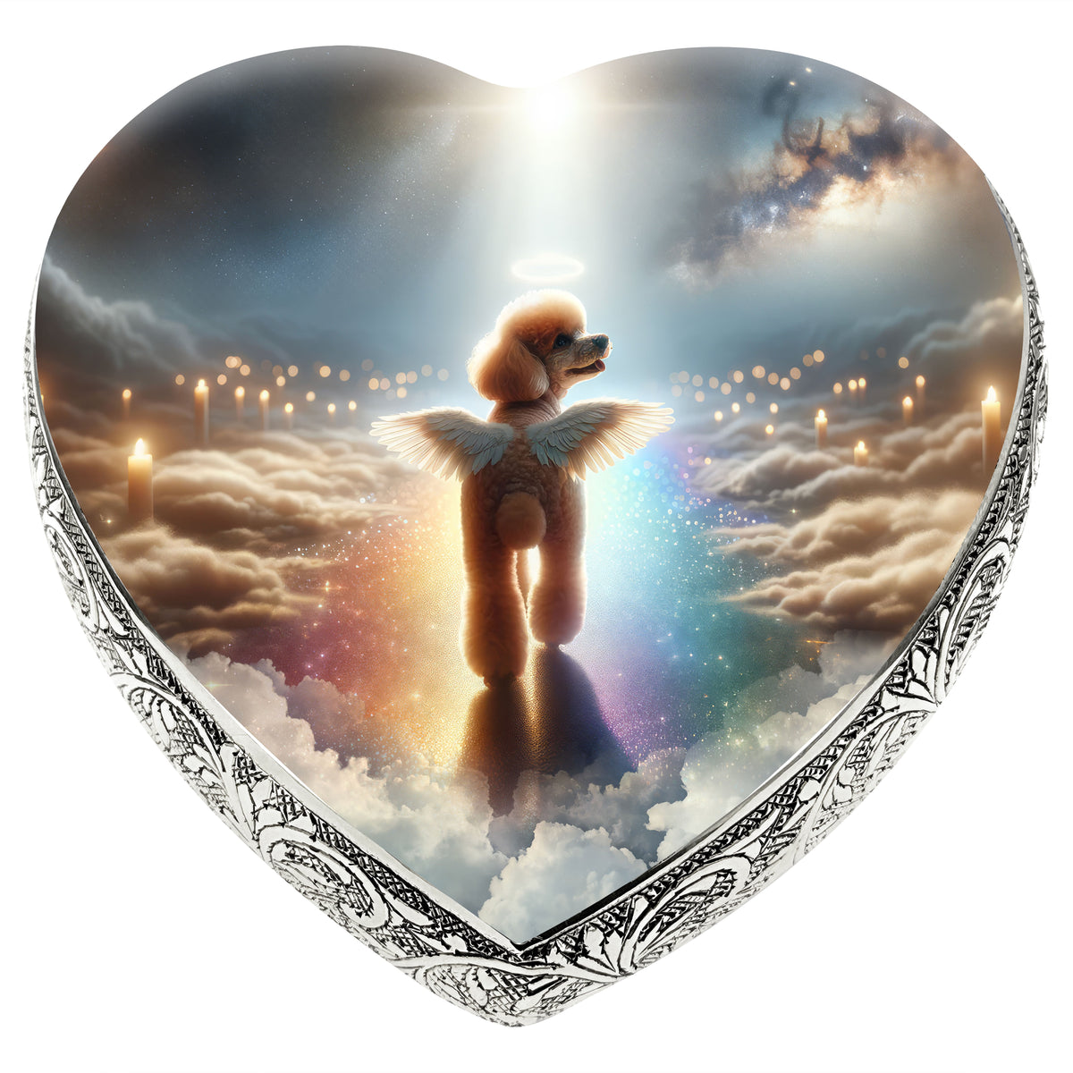 Apricot Mini Poodle - Rainbow Crossing Dog Urn