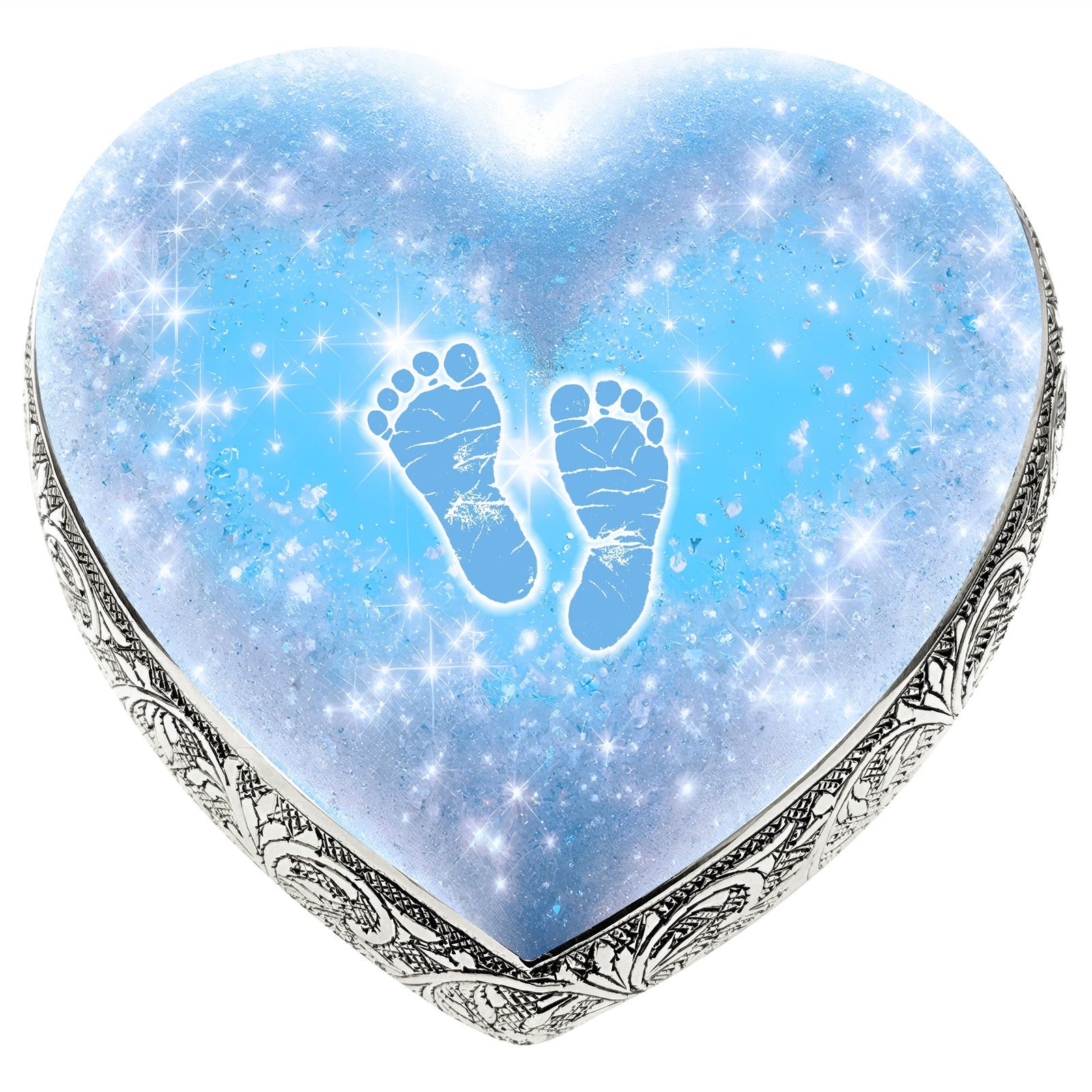 Blue Footprints Baby or Child Cremation Urn