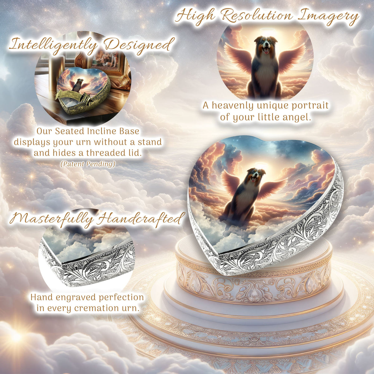 Australian Shepherd - Heavenly Glow Dog Urn