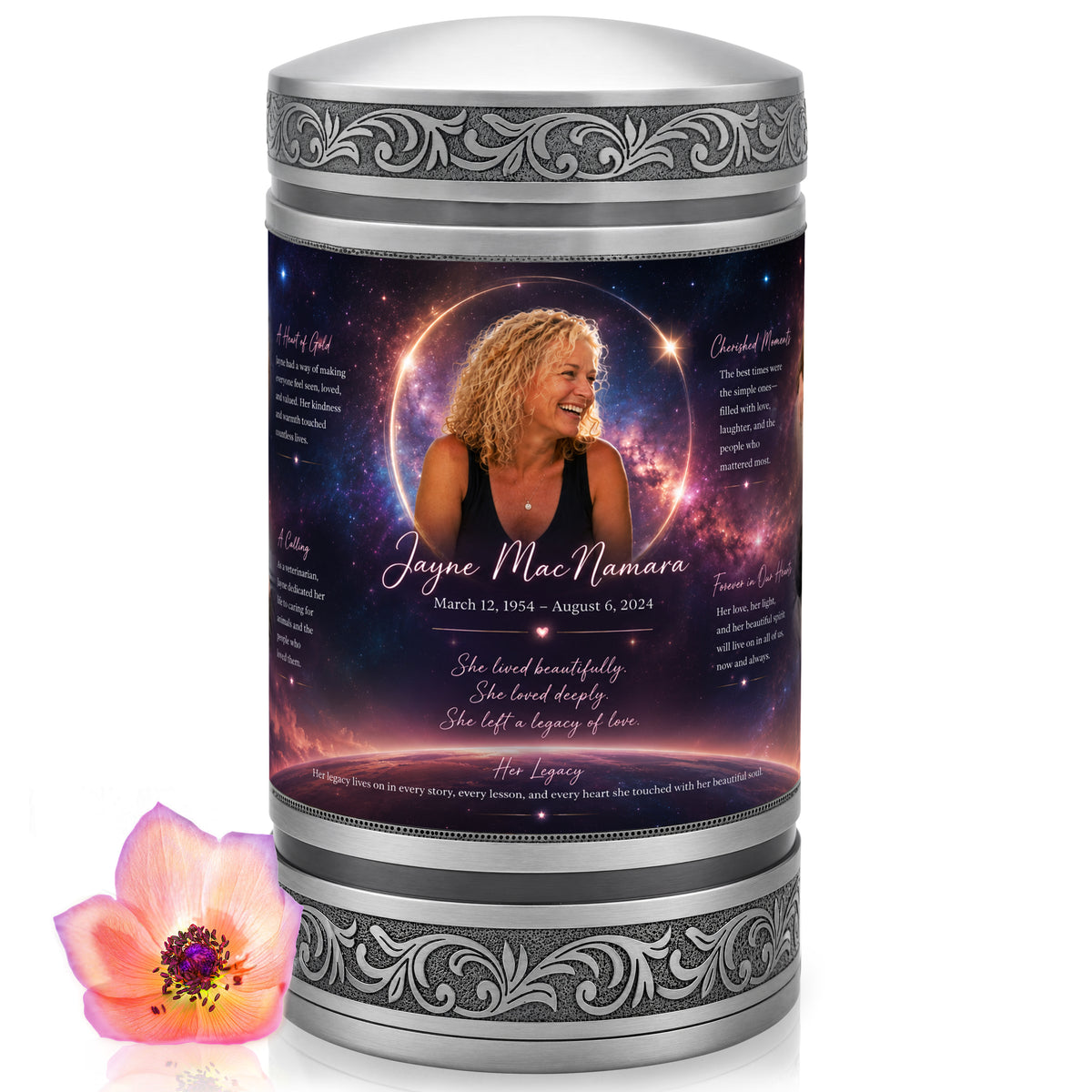 The Wildflower  - Eternal Column Custom Cremation Urn - Patent Pending