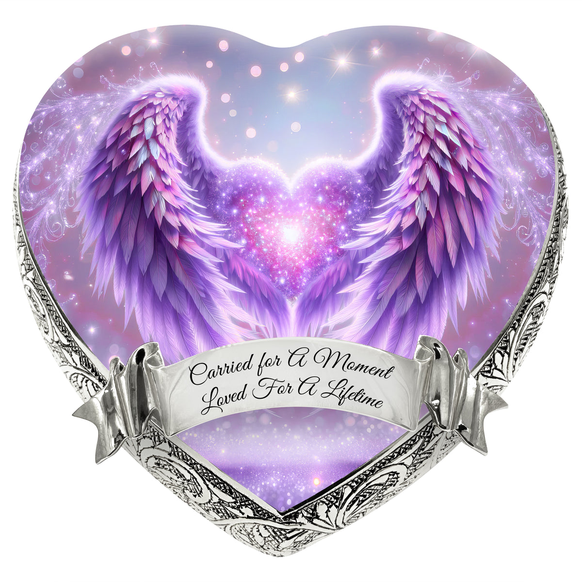 Purple Angel Embrace Baby or Child Cremation Urn