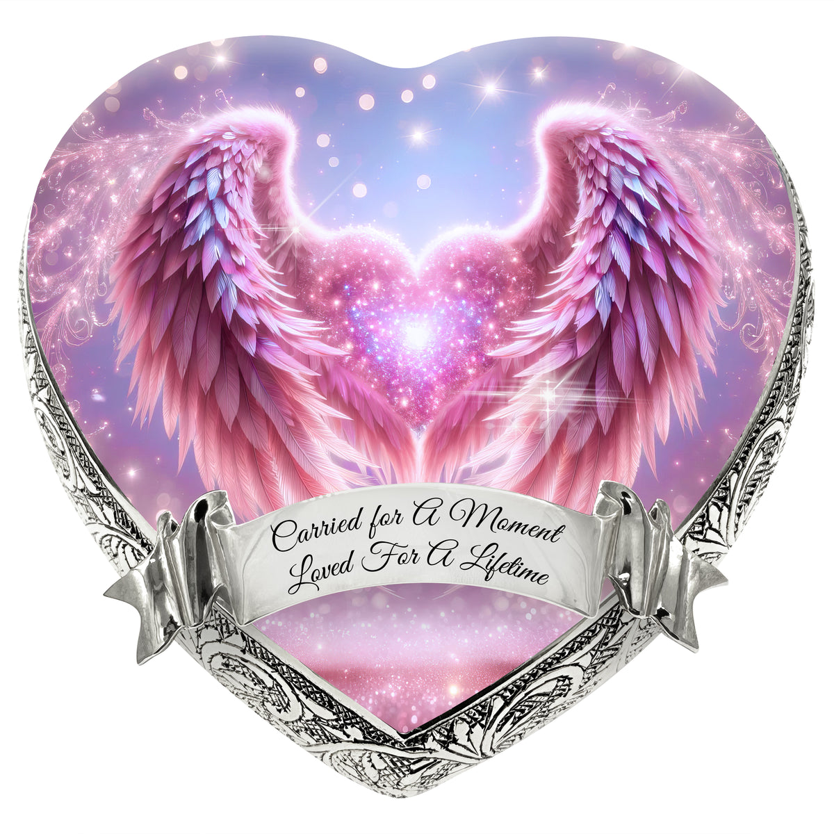Pink Angel Embrace Baby or Child Cremation Urn