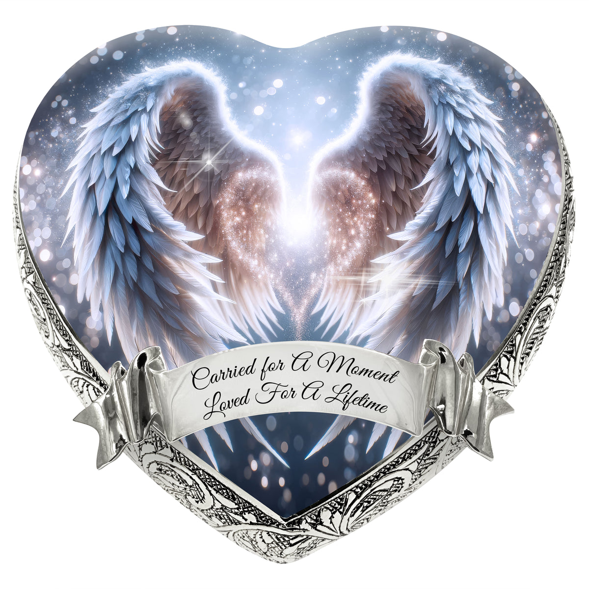 White Angel Embrace Baby or Child Cremation Urn