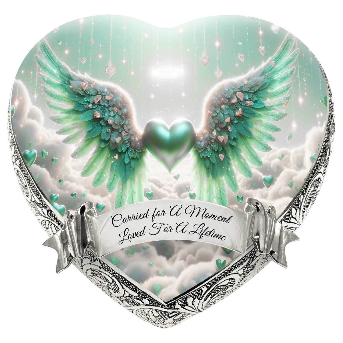 Green Free Angel Baby or Child Cremation Urn