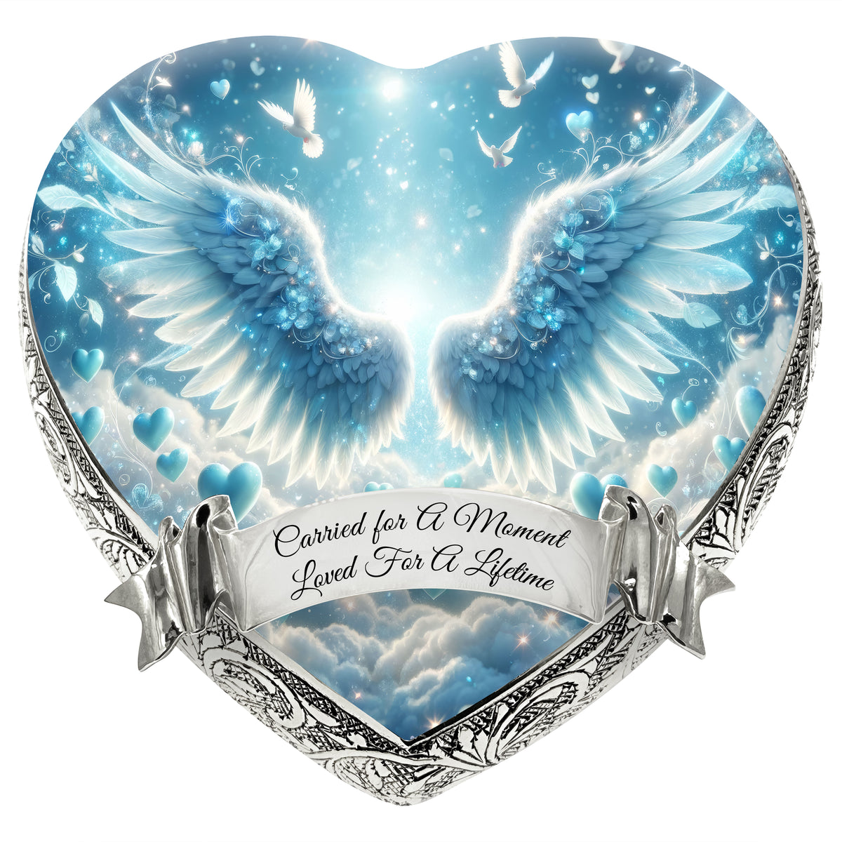 Blue Free Angel Baby or Child Cremation Urn