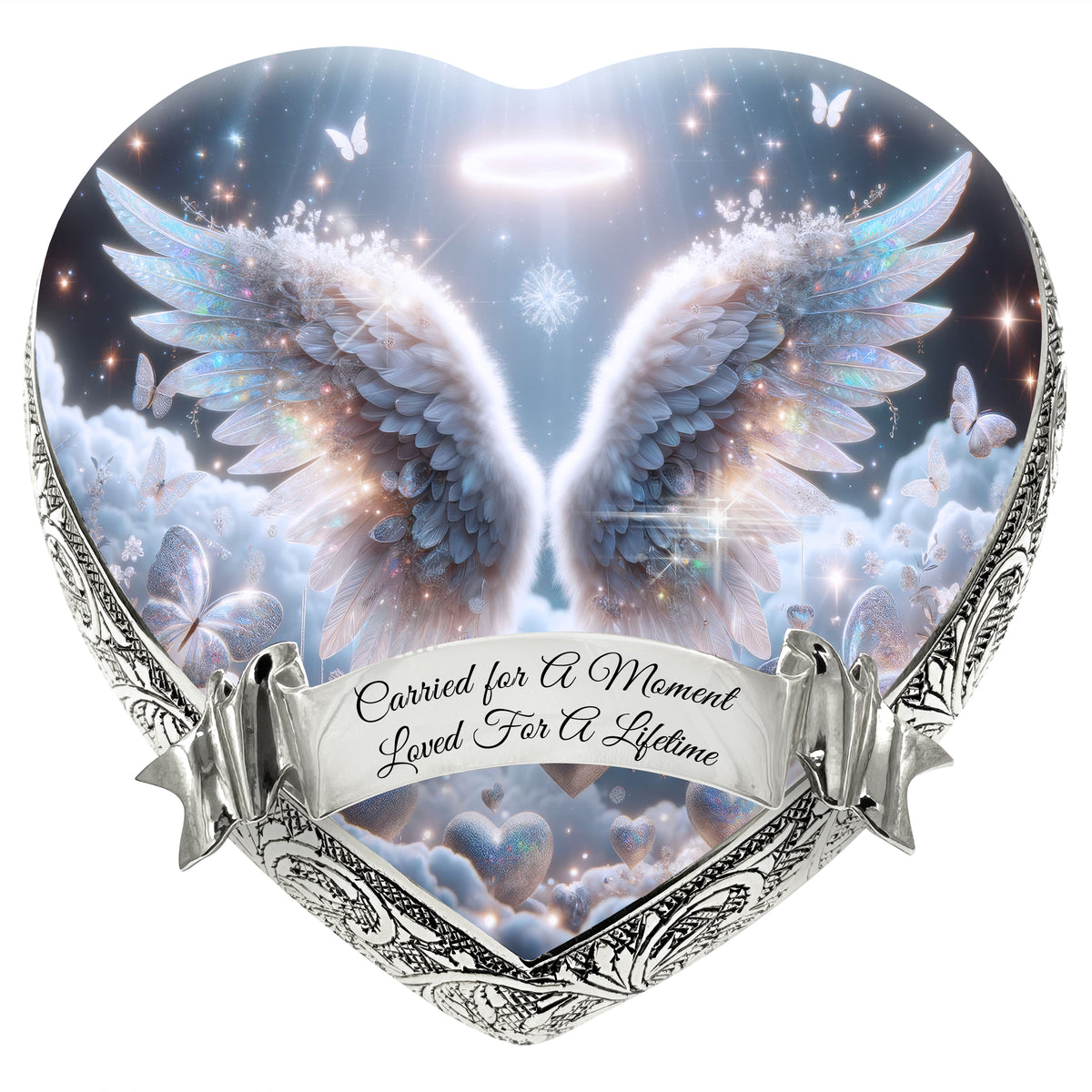 White Free Angel Baby or Child Cremation Urn