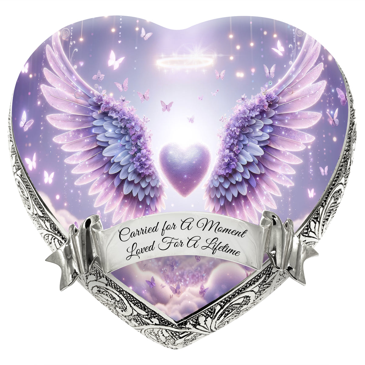 Purple Free Angel Baby or Child Cremation Urn