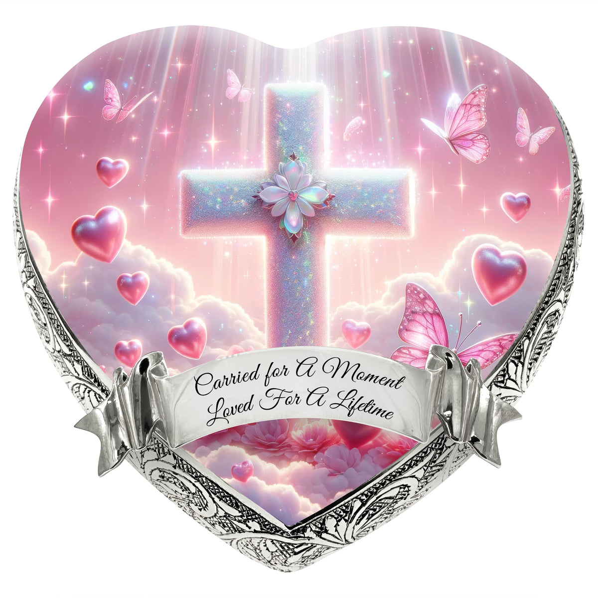 Sacred Scenes Pink Cross Baby or Child Cremation Urn