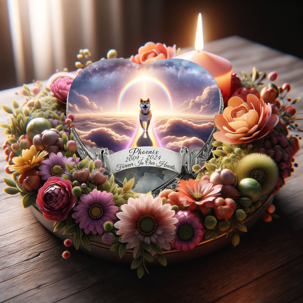 Shiba Inu - Rainbow Crossing Dog Urn