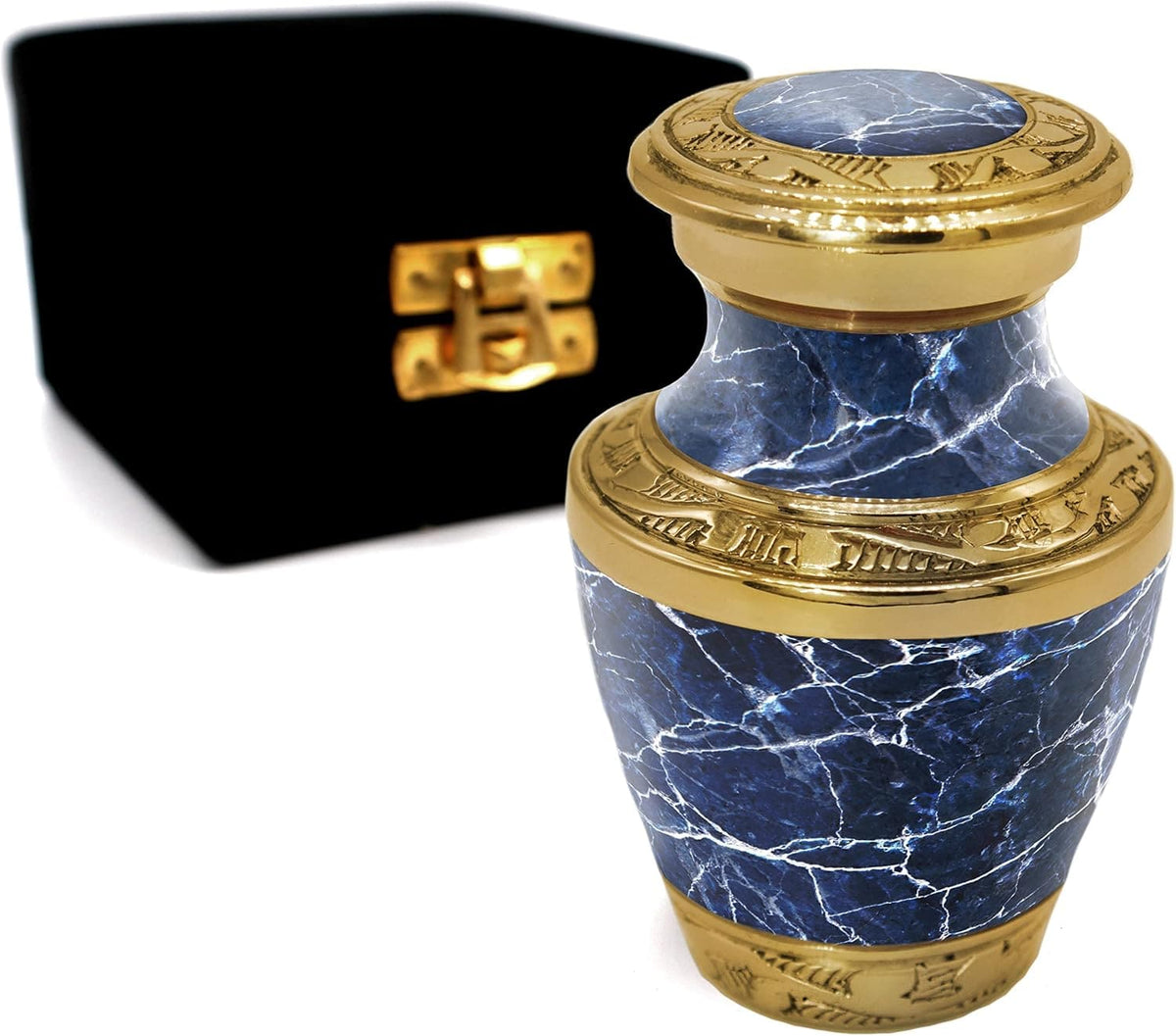 Commemorative Cremation Urns 1 Keepsake Marble Elegance Blue Keepsake Urns – Tiny, Small & Mini Keepsake Urns for Ashes | Cremation Keepsakes