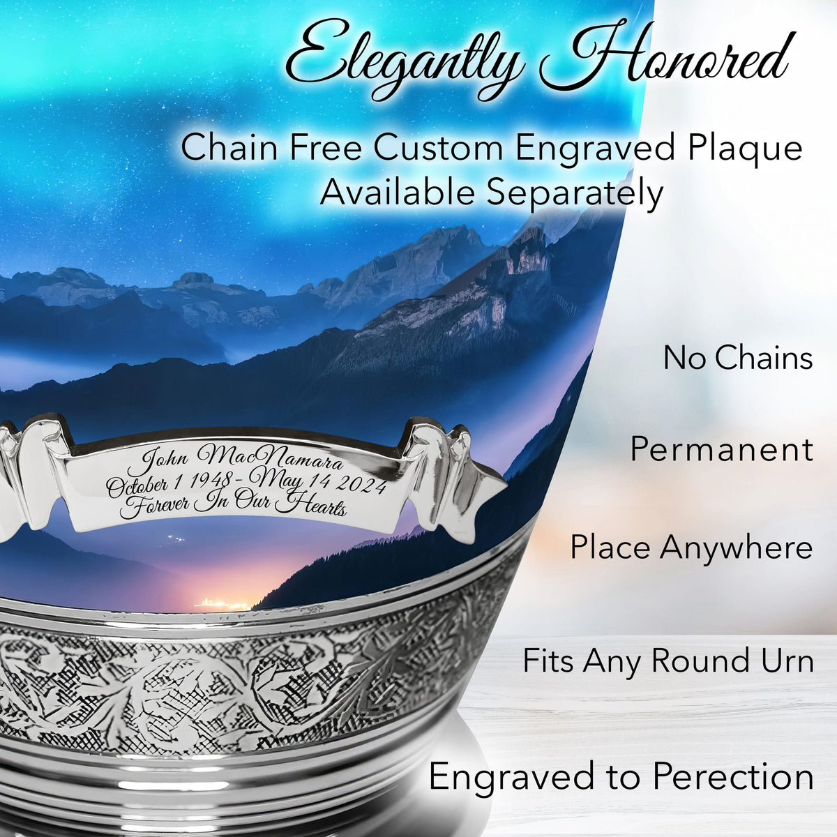 Commemorative Cremation Urns Aurora Borealis Cremation Urns for Human Ashes - Large Adult Funeral Urn