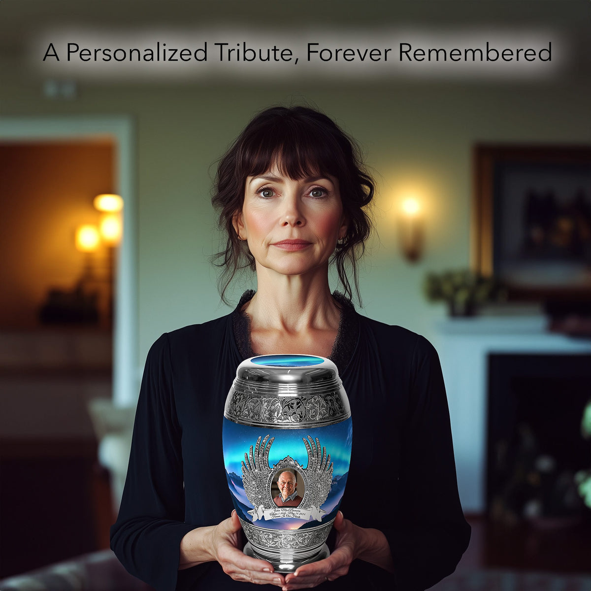 Commemorative Cremation Urns Aurora Borealis Cremation Urns for Human Ashes - Large Adult Funeral Urn
