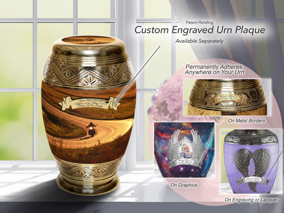 Commemorative Cremation Urns Highway to Heaven Motorcycle Cremation Urns for Human Ashes - Large Adult Funeral Urn