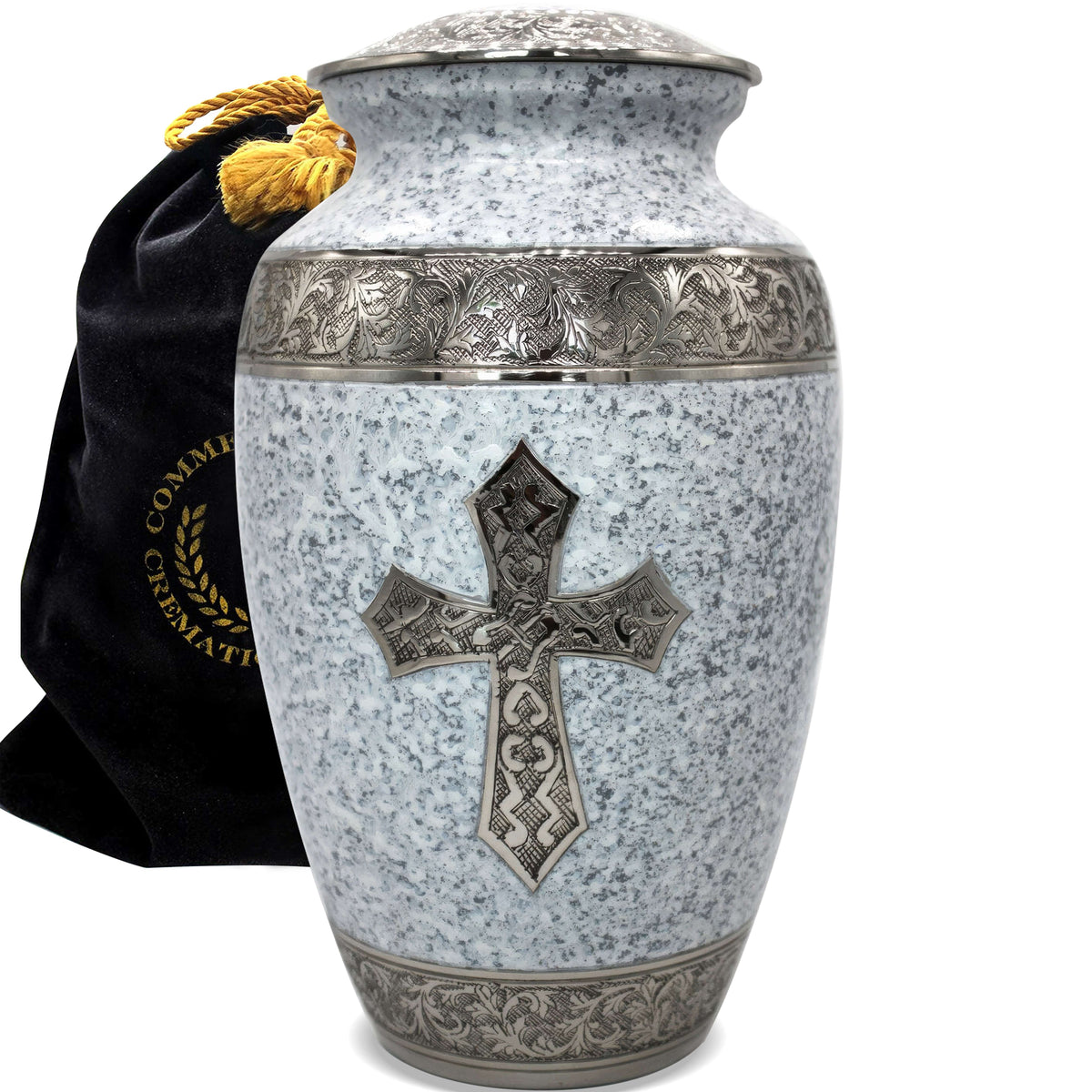 Commemorative Cremation Urns Home &amp; Garden Love of Christ White Cross Cremation Urns