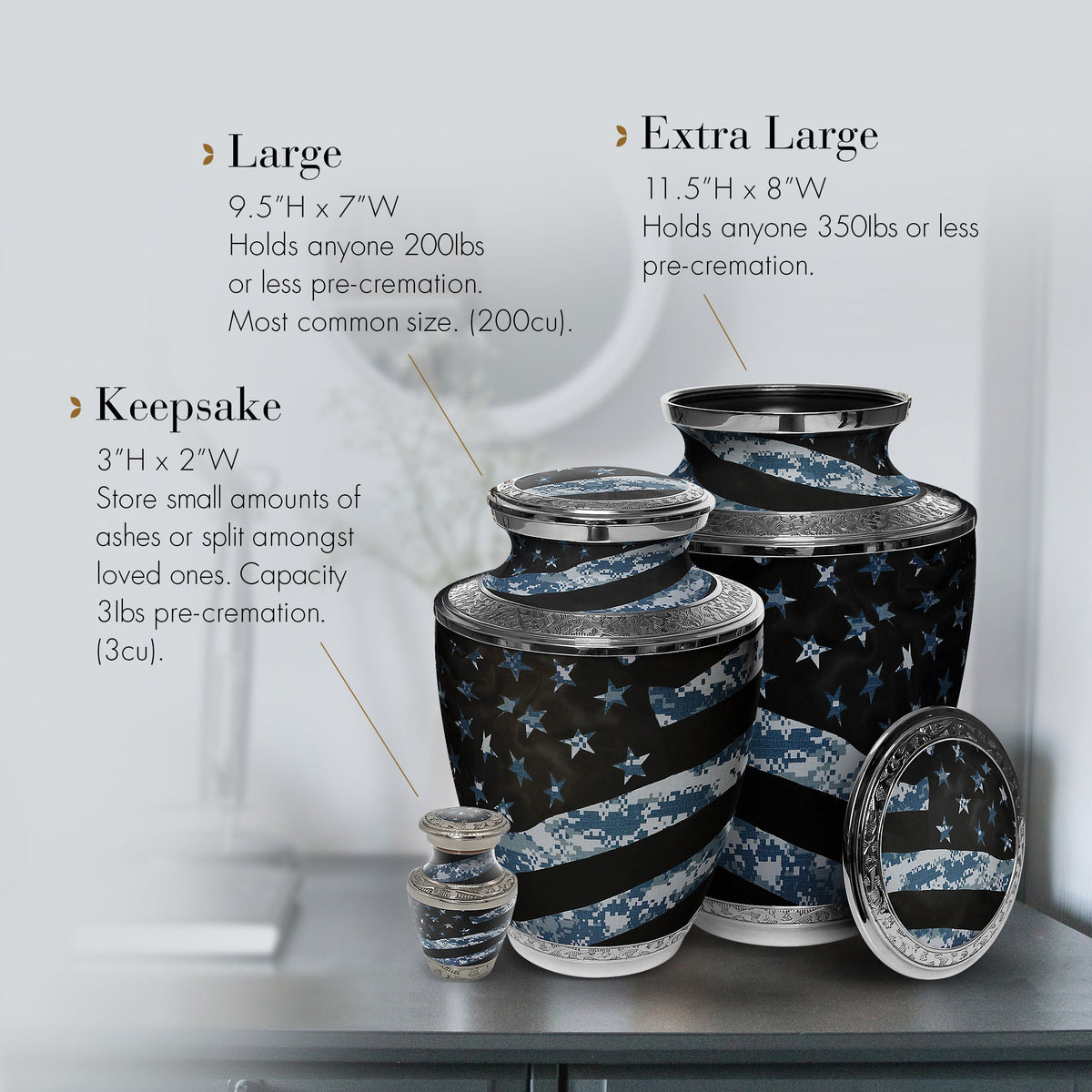 Commemorative Cremation Urns Home &amp; Garden Navy Blue Camouflage Flag Military Cremation Urns