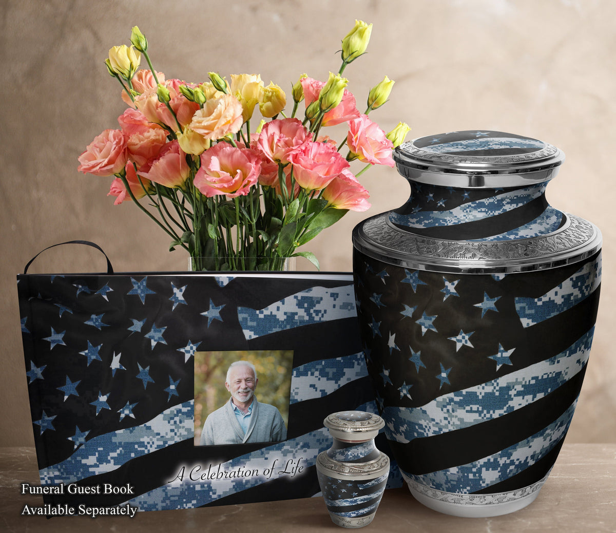 Commemorative Cremation Urns Home &amp; Garden Navy Blue Camouflage Flag Military Cremation Urns
