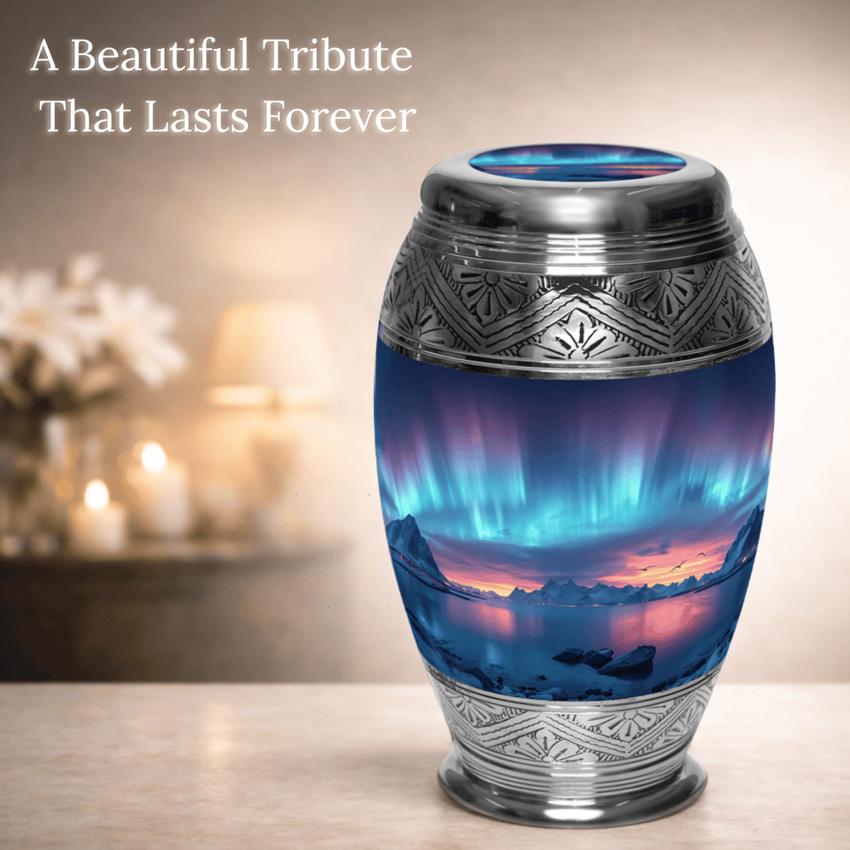 Commemorative Cremation Urns Northern Aurora Cremation Urns for Human Ashes - Large Adult Funeral Urn