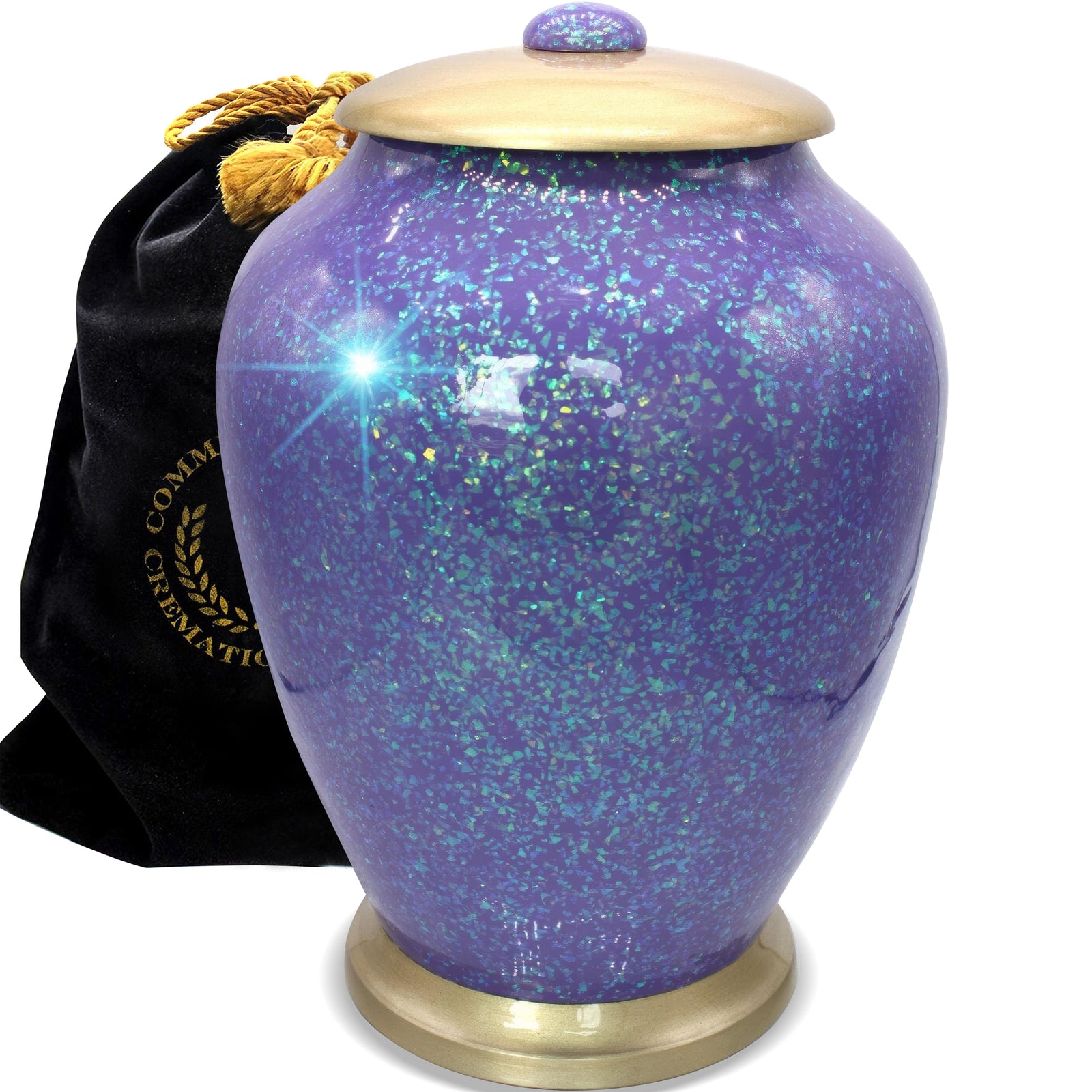 White Sparkle Cremation Urns - Commemorative Cremation Urns