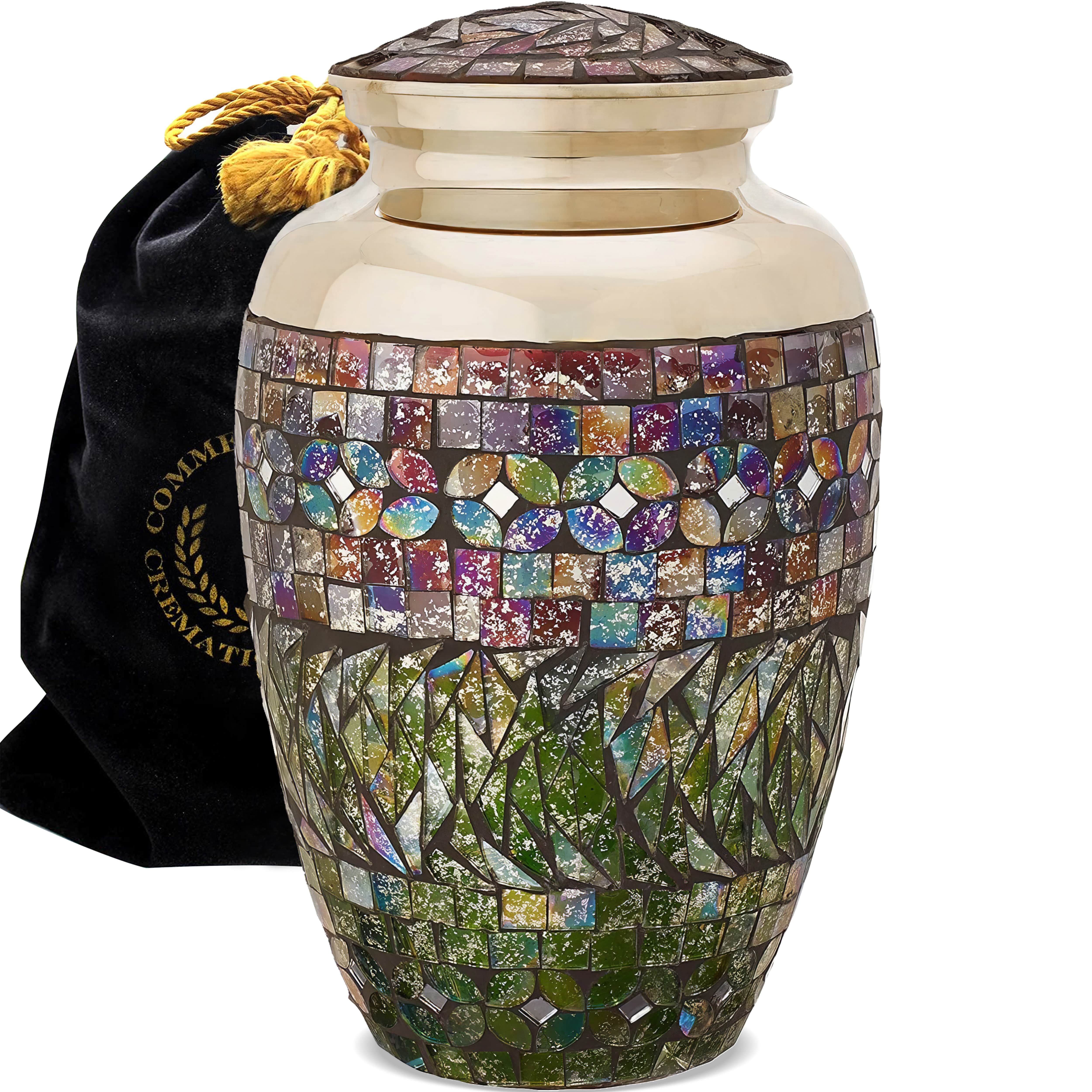 Silver Cracked Glass Cremation Urns - Commemorative