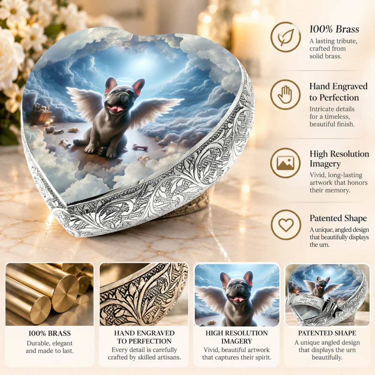 French Bulldog Dog Urn - Etheric Twilight Urn for Dog Ashes