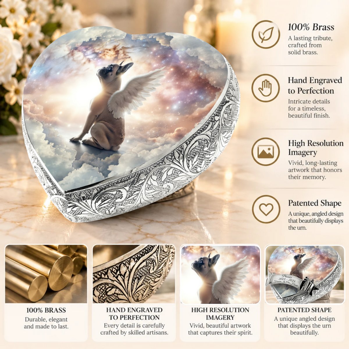 French Bulldog Dog Urn - Cosmic Fantasy Urn for Dog Ashes