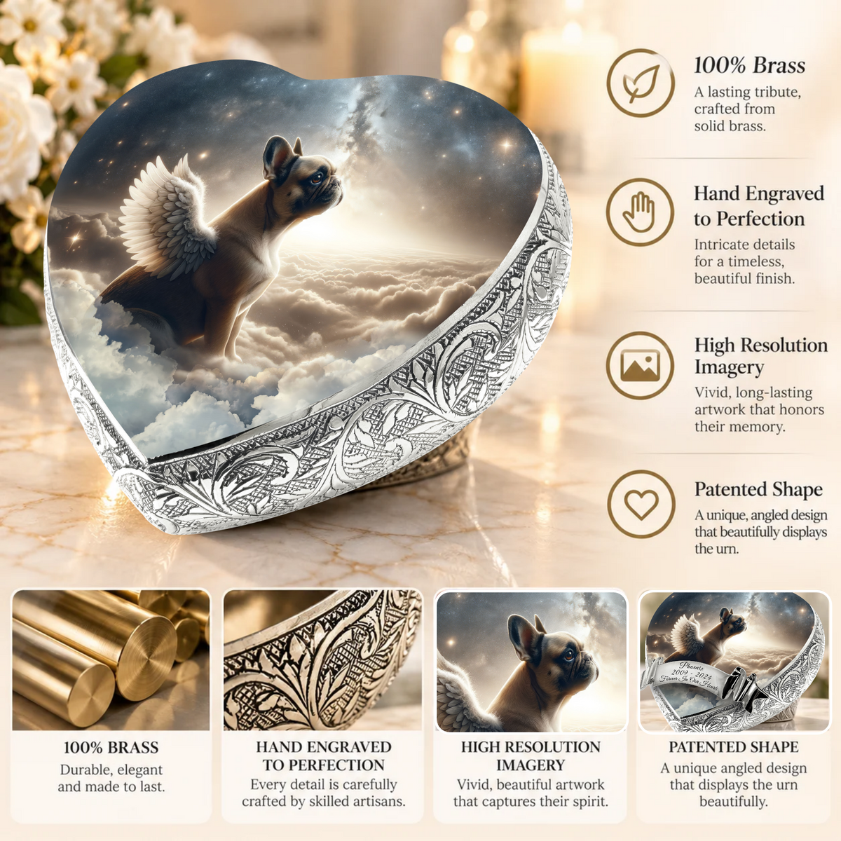 French Bulldog Urn - Dog Urn - Milky Way Whisper Urn for Dog Ashes