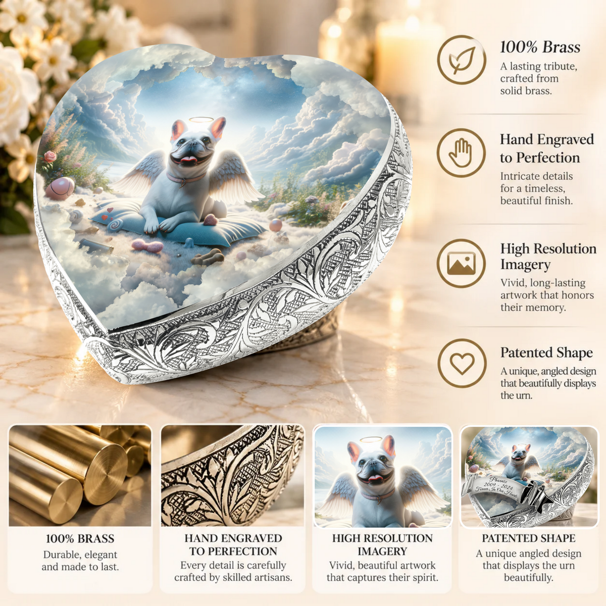 French Bulldog Urn - Dog Urn - Ethereal Vision Urn for Dog Ashes