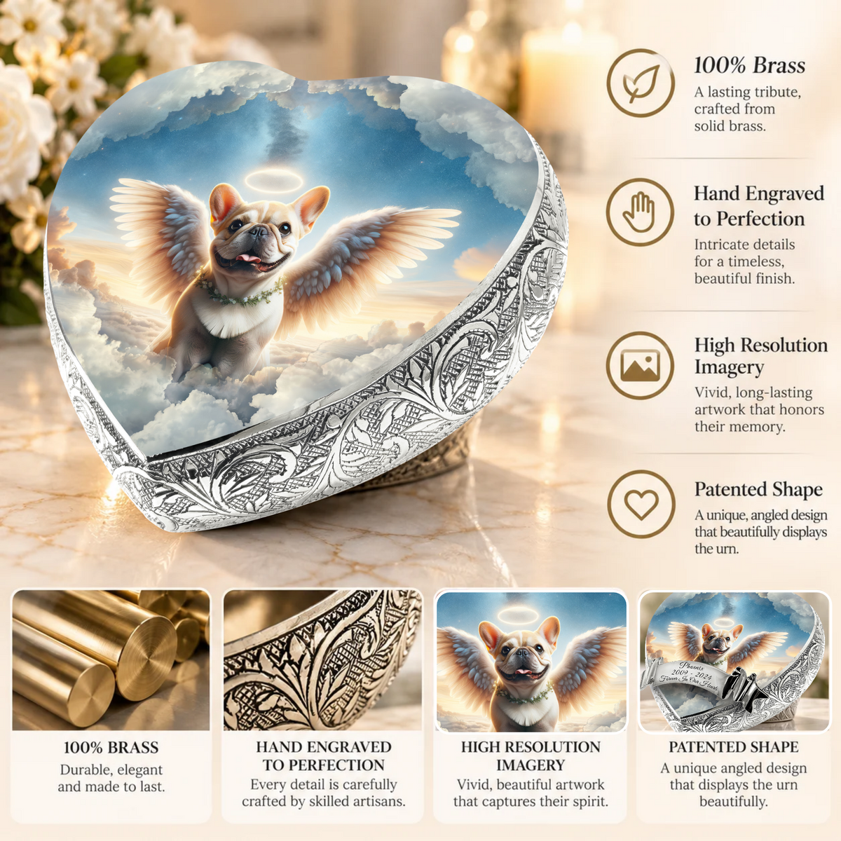 French Bulldog Urn - Dog Urn - Stellar Mirage Urn for Dog Ashes