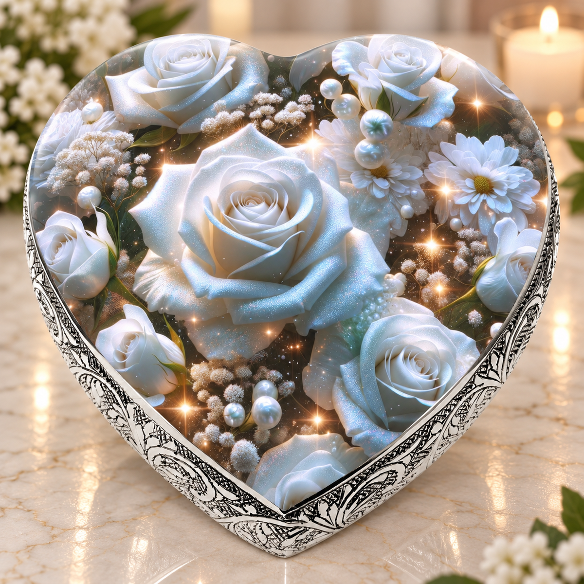White Roses Baby or Child Cremation Urn