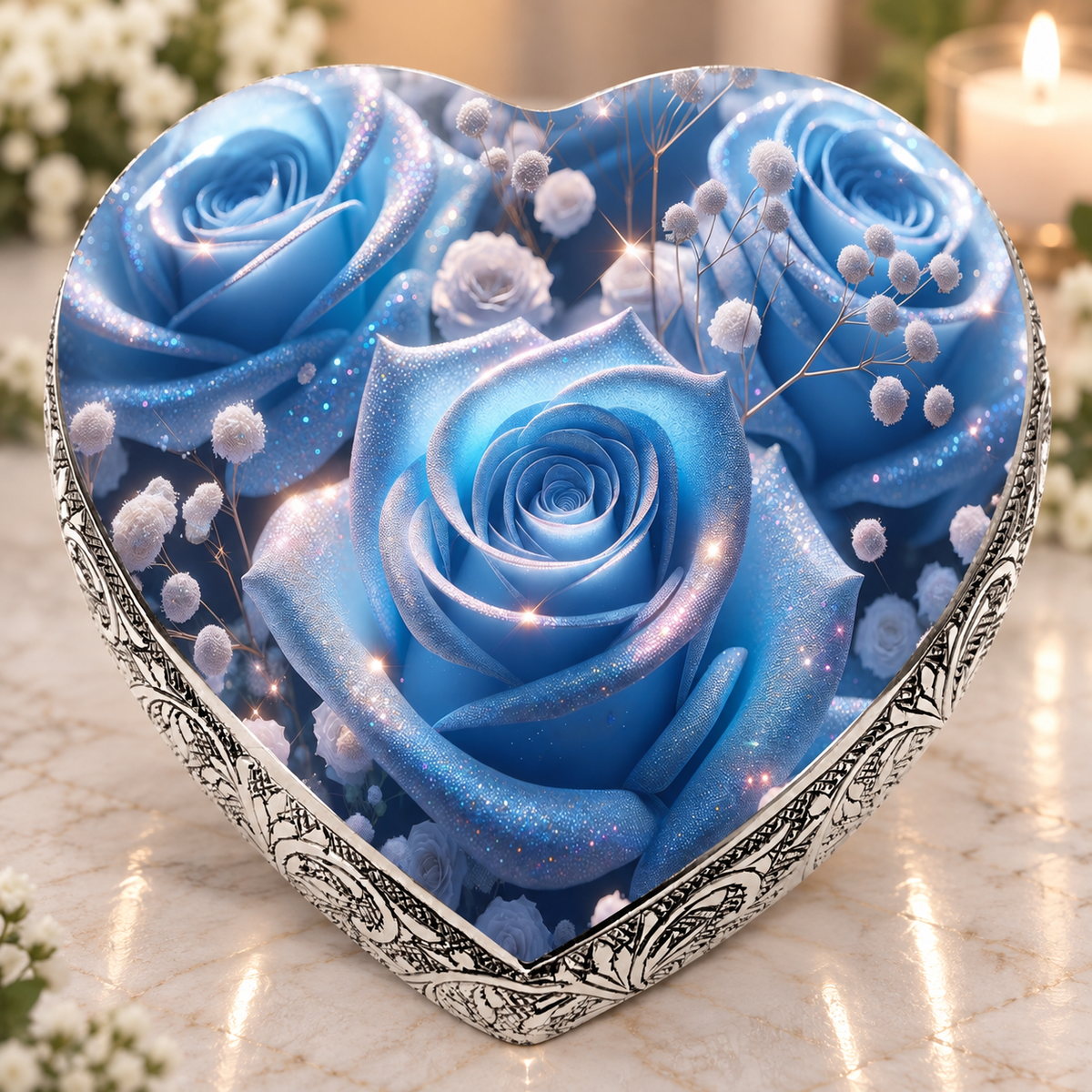 Blue Roses Baby or Child Cremation Urn