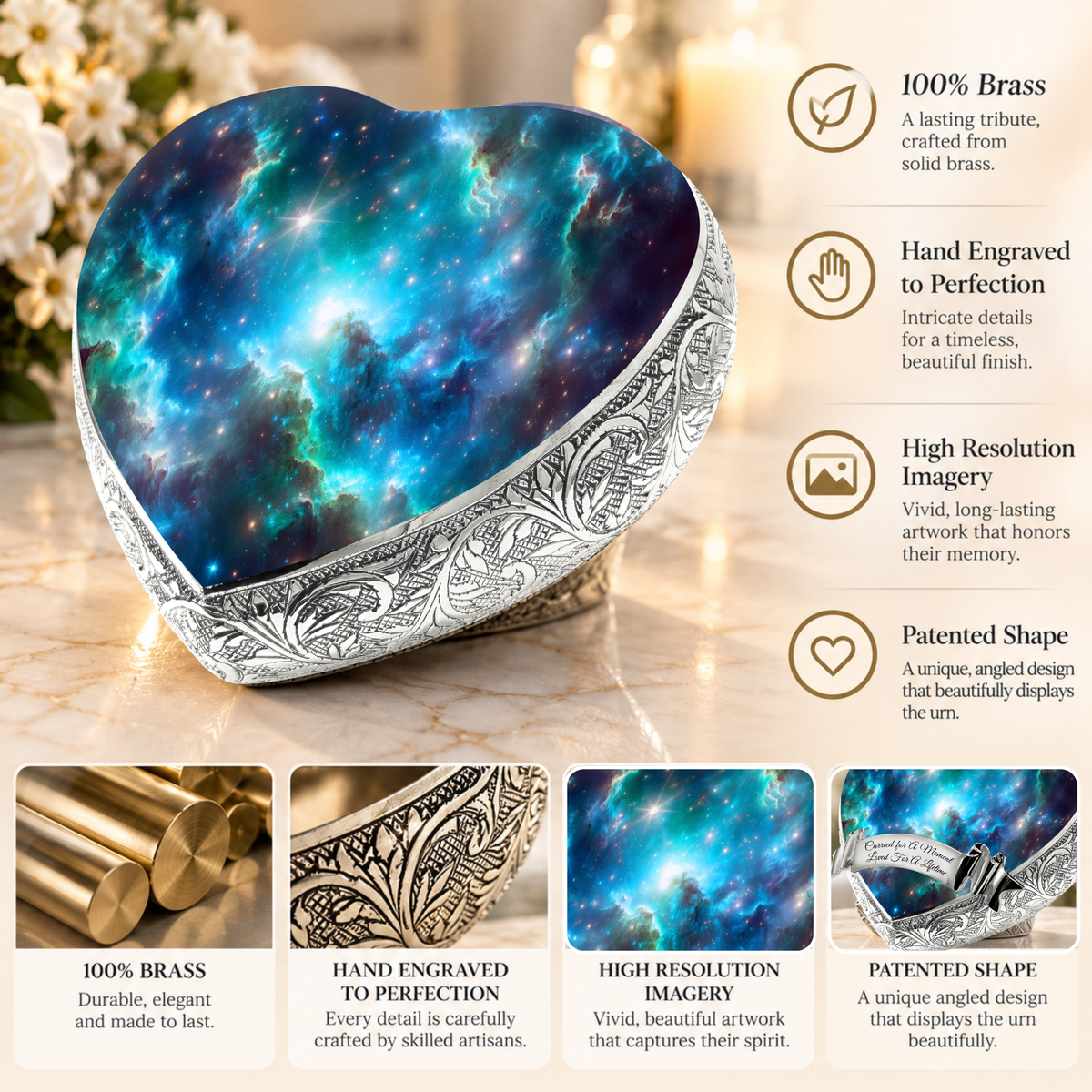 Blue Galaxy Baby or Child Cremation Urn