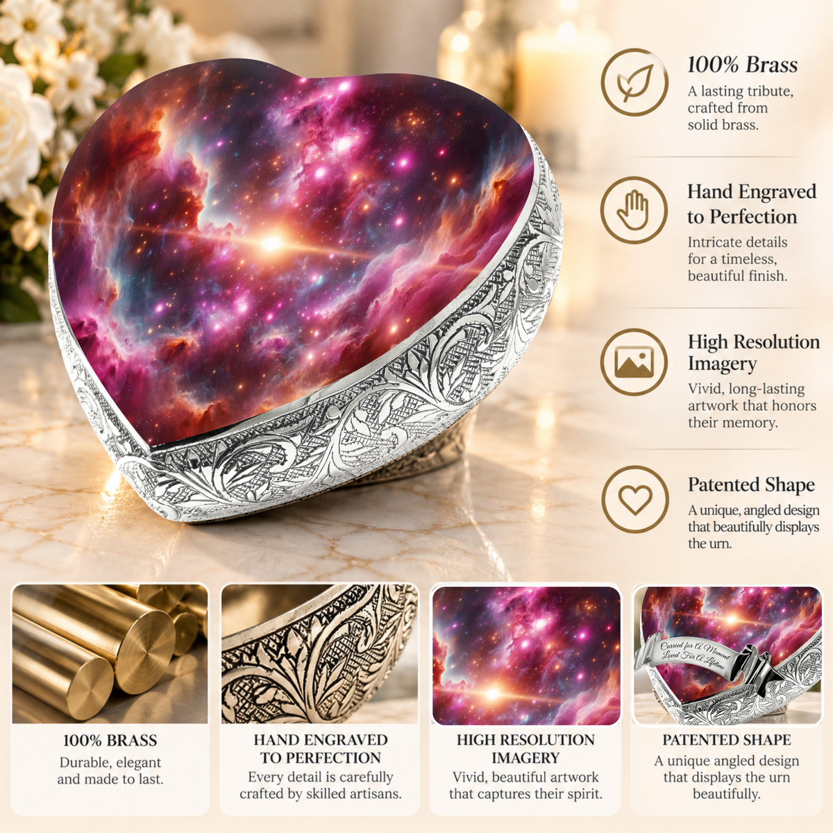 Pink Galaxy Baby or Child Cremation Urn