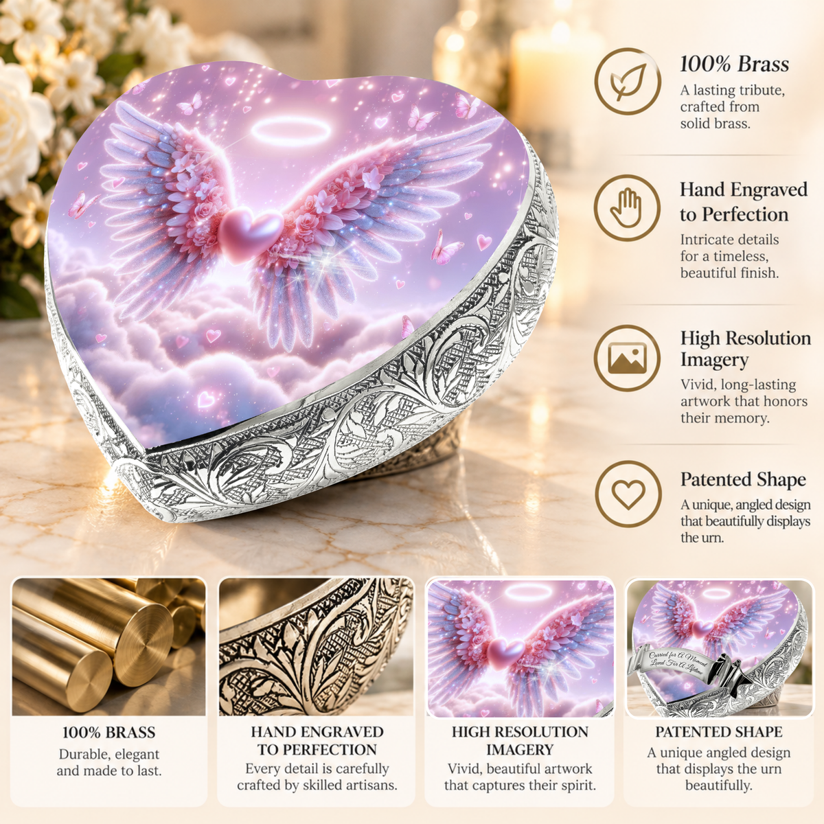 Pink Free Angel Baby or Child Cremation Urn