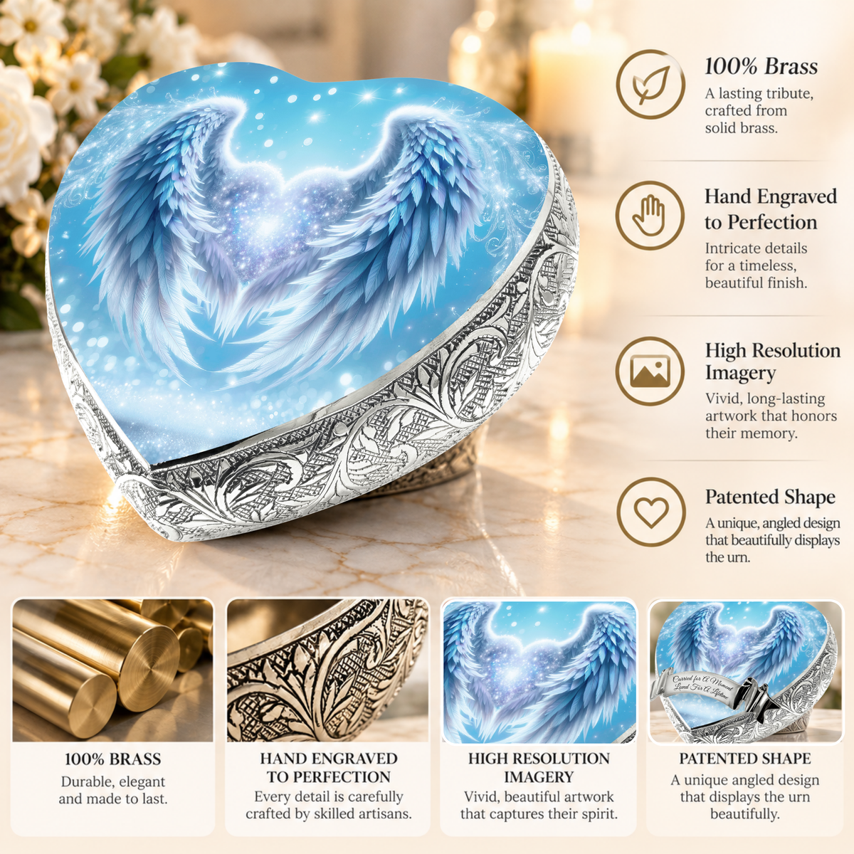 Blue Angel Embrace Baby or Child Cremation Urn