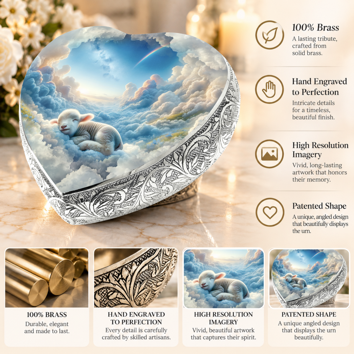 Lamb of God Baby or Child Cremation Urn