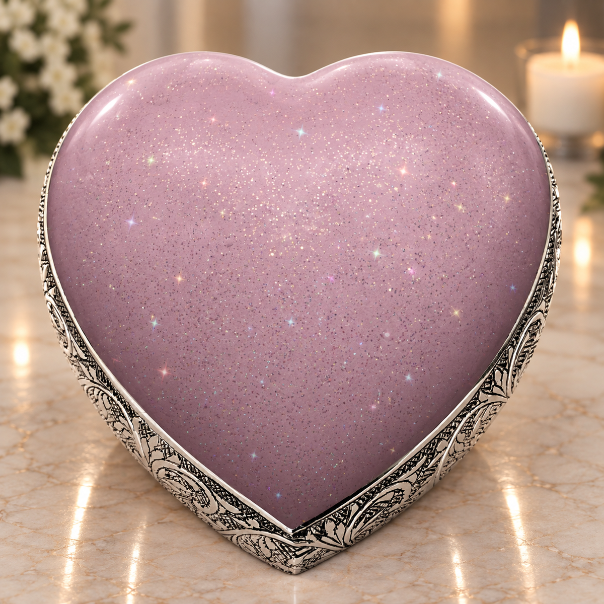 Sparkling Pink Baby or Child Cremation Urn - Urns For Babies