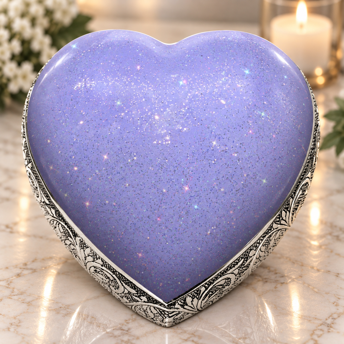 Sparkling Purple Baby or Child Cremation Urn  - Urns For Babies