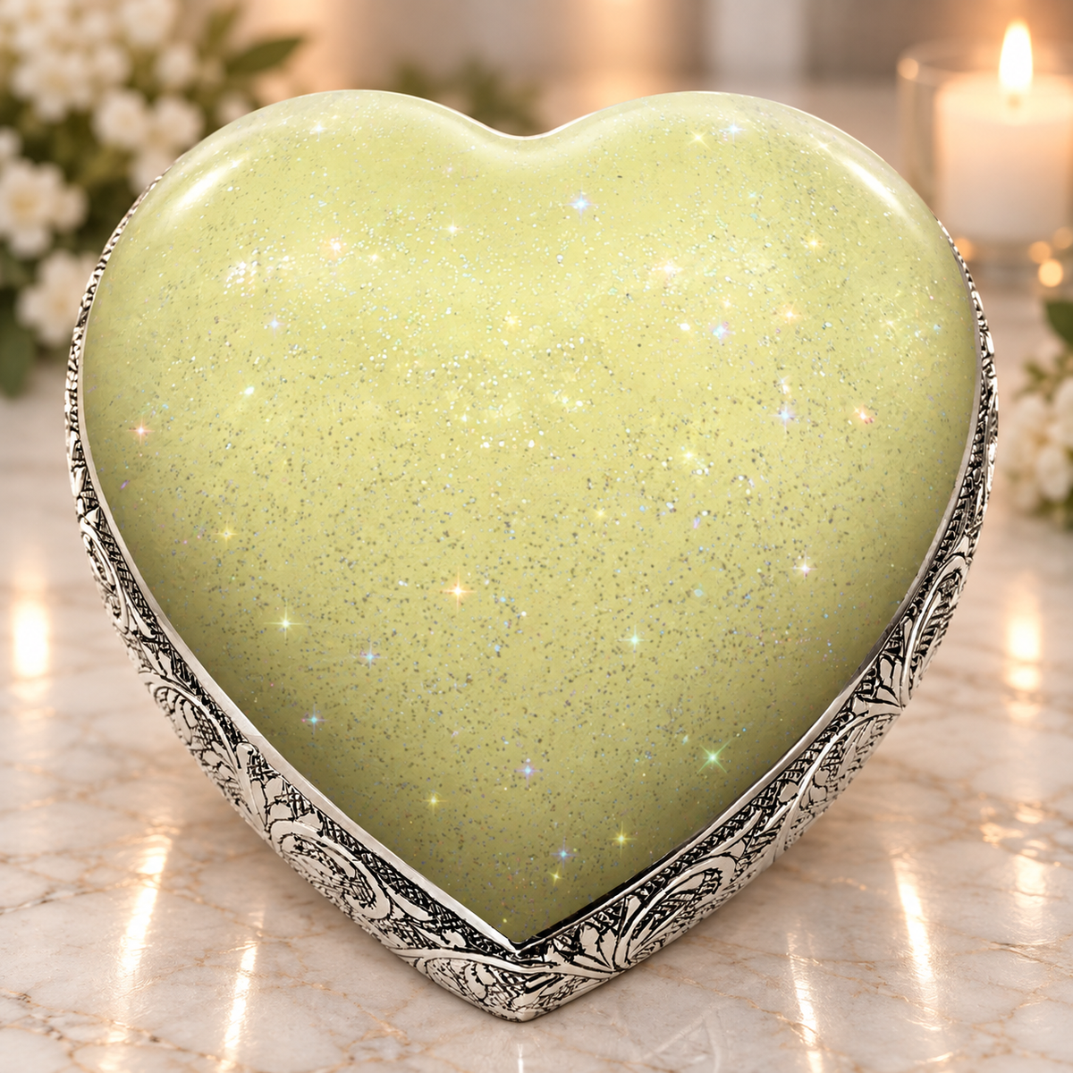 Sparkling Yellow Baby or Child Cremation Urn - Urns For Babies