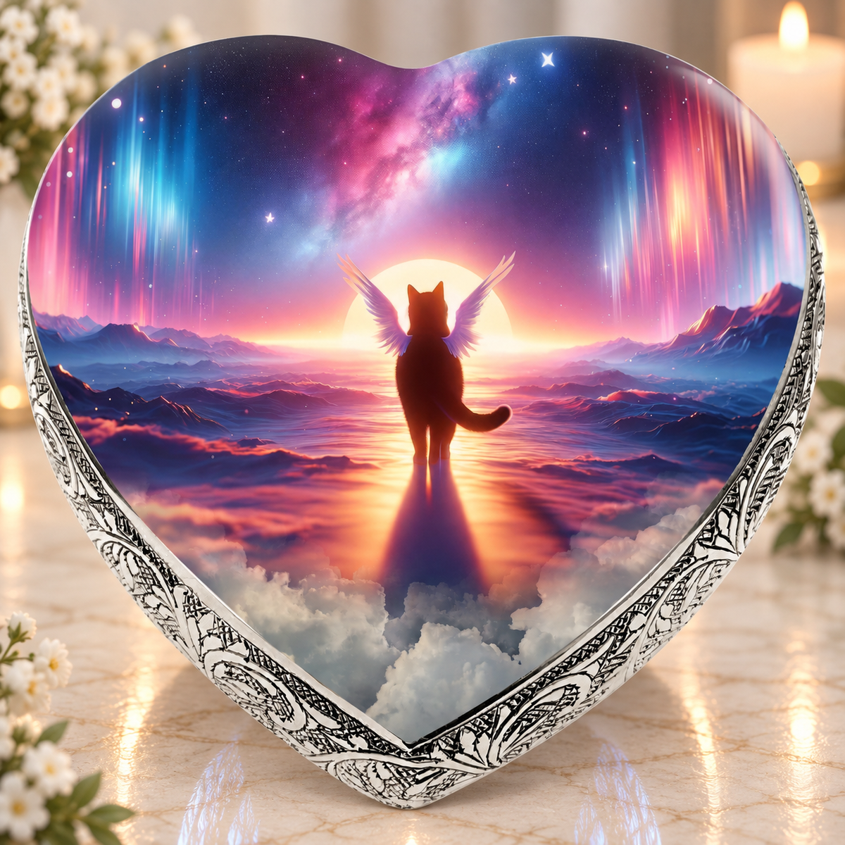 Astral Aurora Cat Urns for Ashes & Cat Cremation Urn