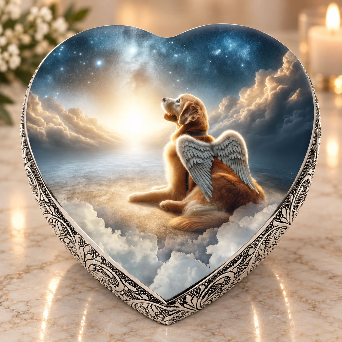 Golden Retriever Dog Urn - Stellar Silk Urn for Dog Ashes