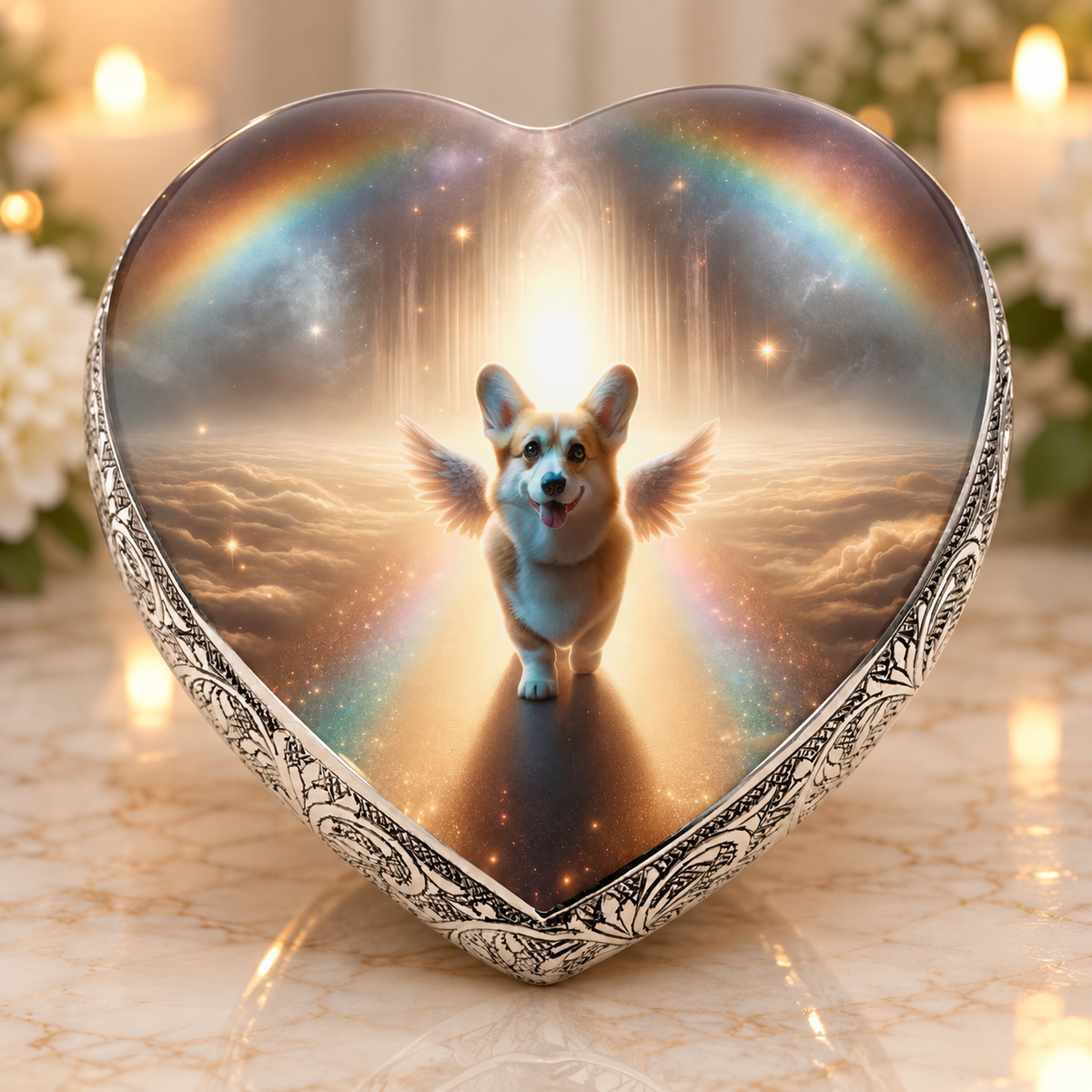 Corgi Urn - Dog Urn - Rainbow Bridge Urn for Dog Ashes