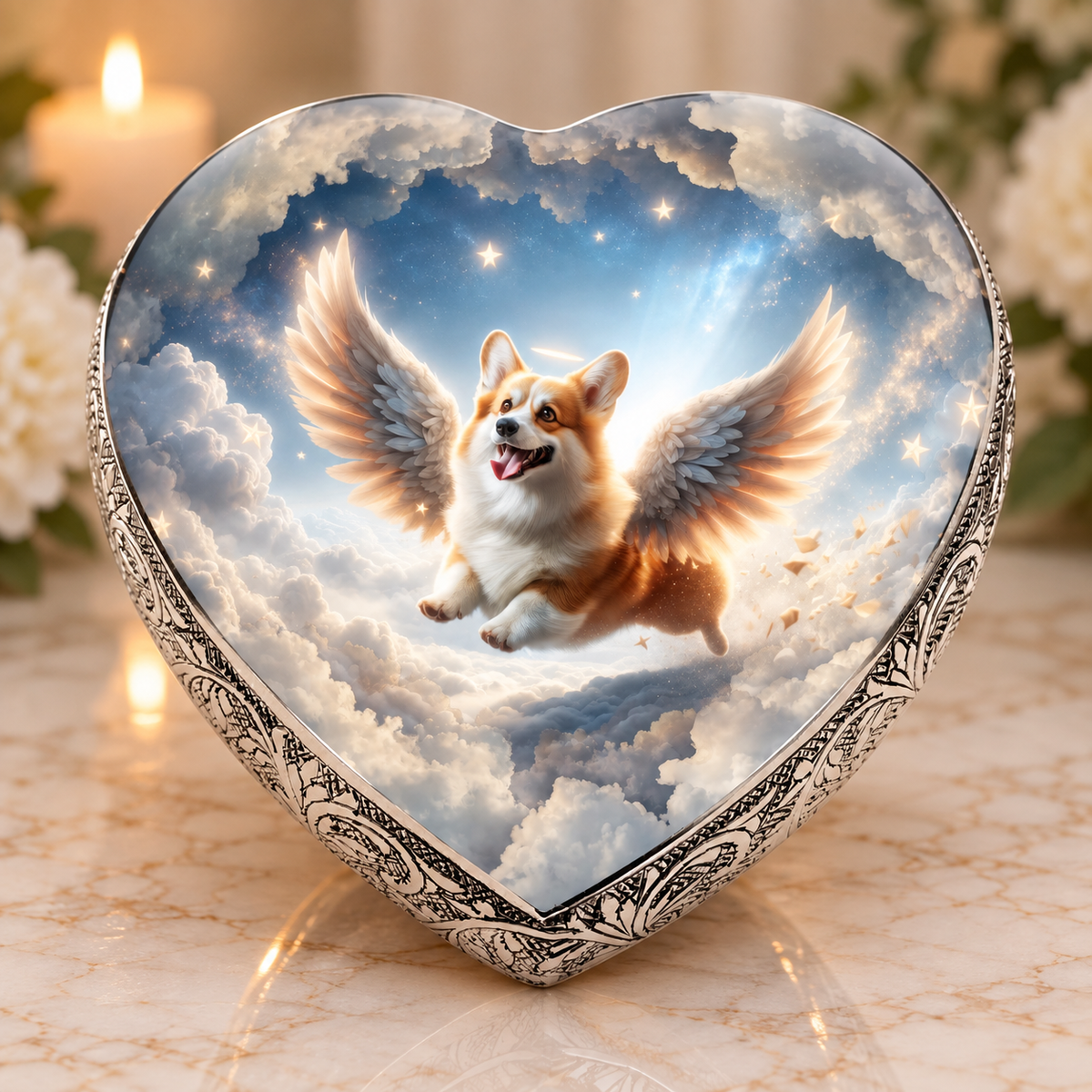 Corgi Urn - Dog Urn - Heavenly Serenity Dog Urn