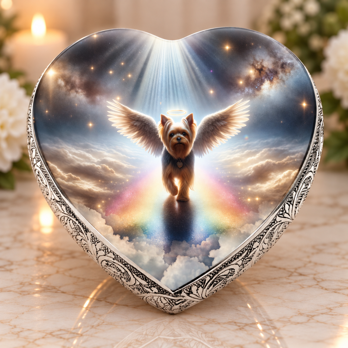 Yorkie Urn - Dog Urn - Rainbow Bridge Dog Urn