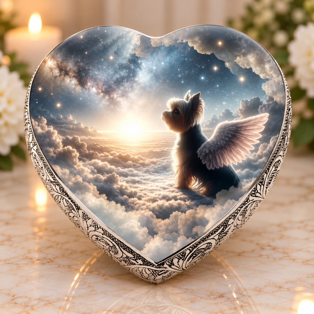 Yorkie Urn - Dog Urn - Celestial Grandeur Urn for Dog Ashes