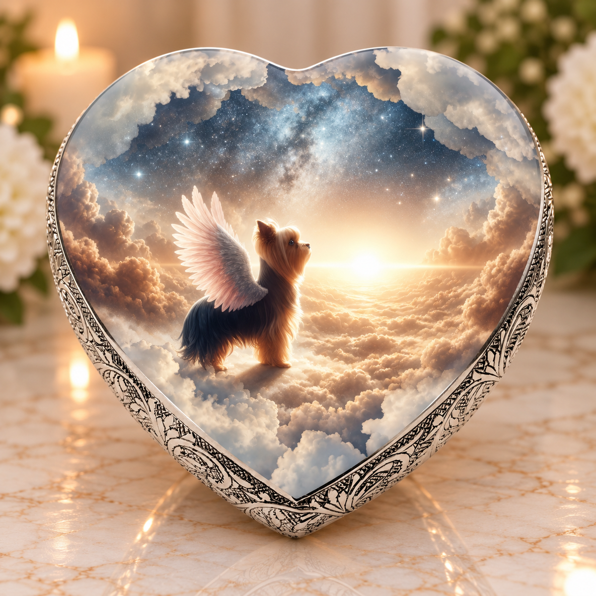 Yorkie Urn - Dog Urn - Divine Landscape Urn for Dog Ashes