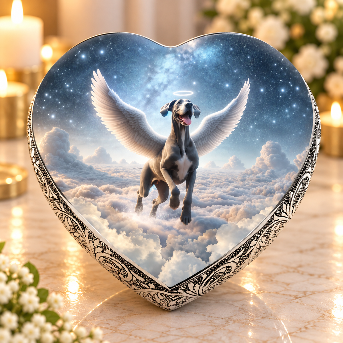 Great Dane Urn - Dog Urn - Heavenly Dreamscape Urn for Dog Ashes
