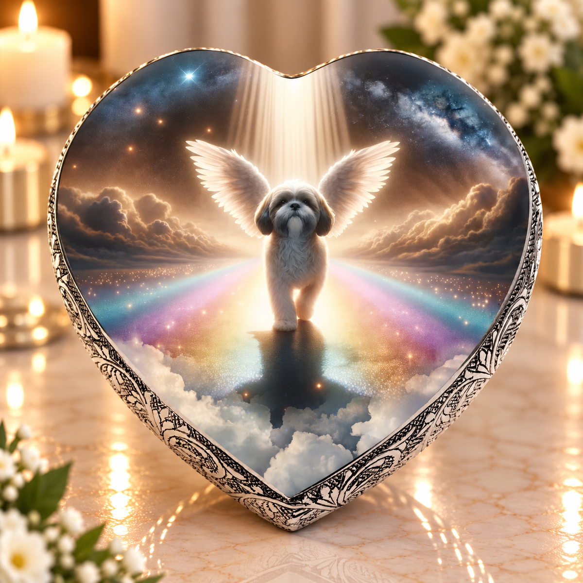 Shih Tzu Urn - Dog Urn - Rainbow Crossing Dog Urn