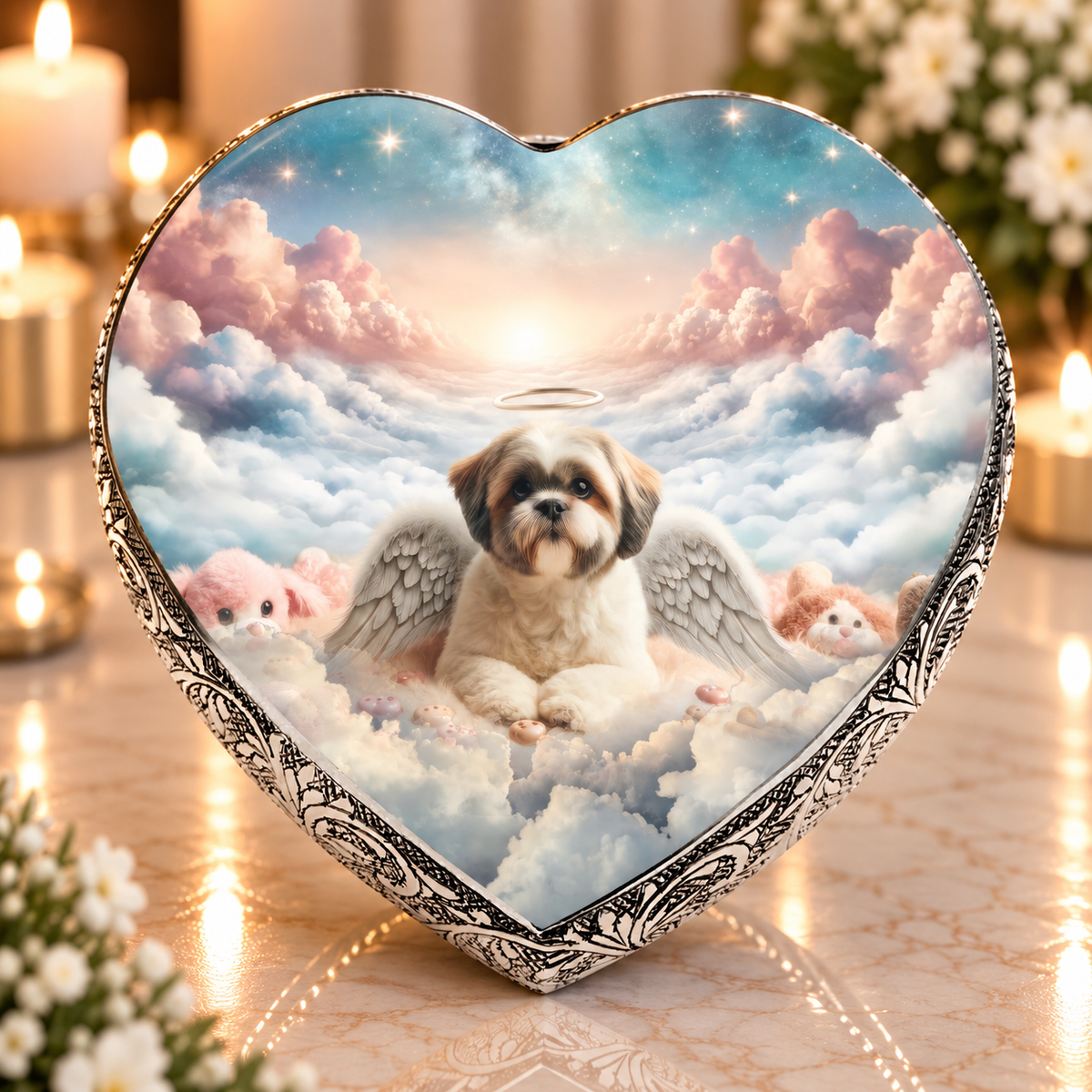 Shih Tzu Urn - Dog Urn - Galaxy Glitter Dog Urn