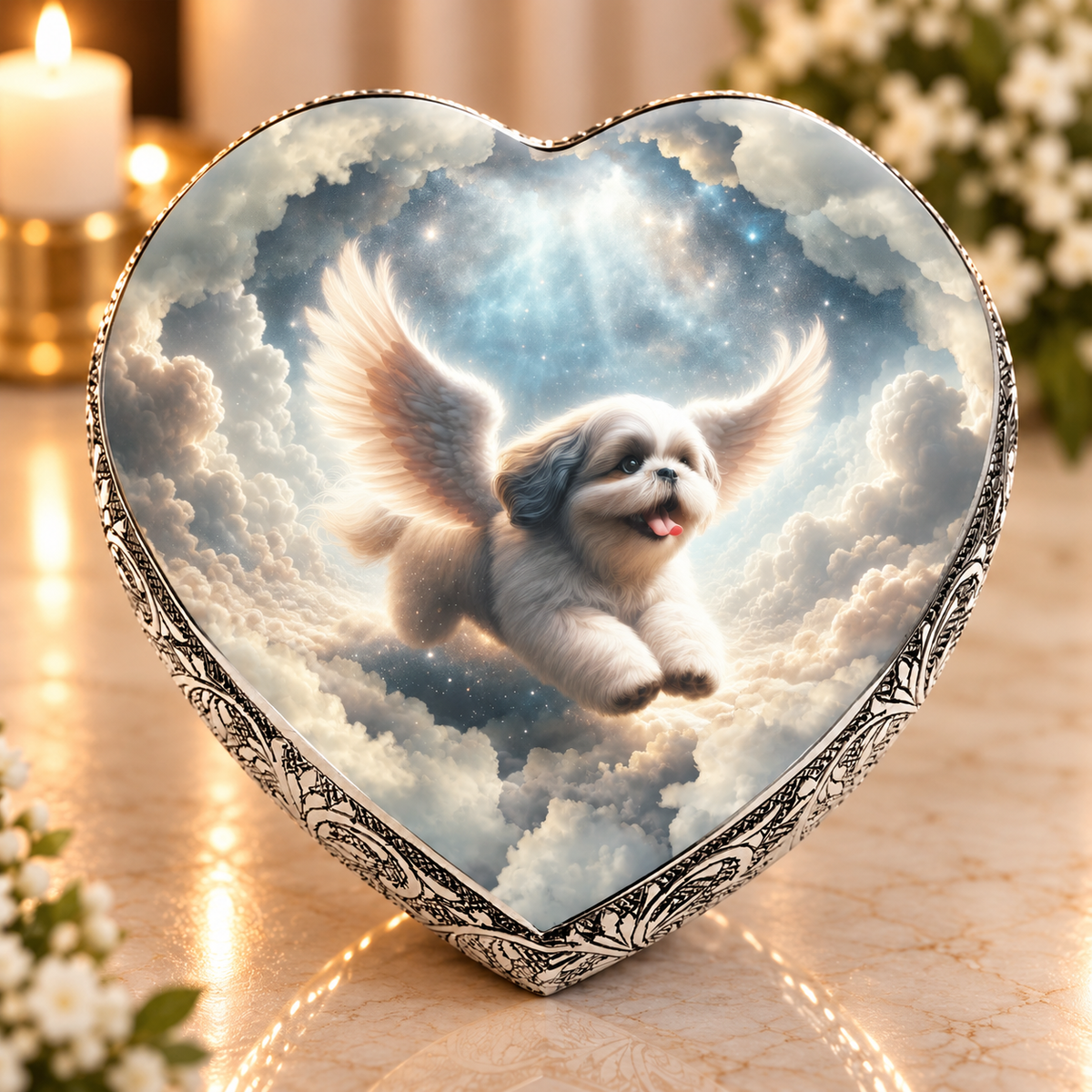 Shih Tzu Urn - Dog Urn - Cosmic Dawn Dog Urn